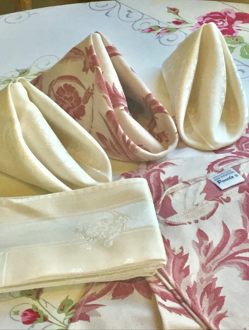 ⚜️ Discolored KING Battenburg Appliqué Cotton Pillowcase NPLVC Envelope Back